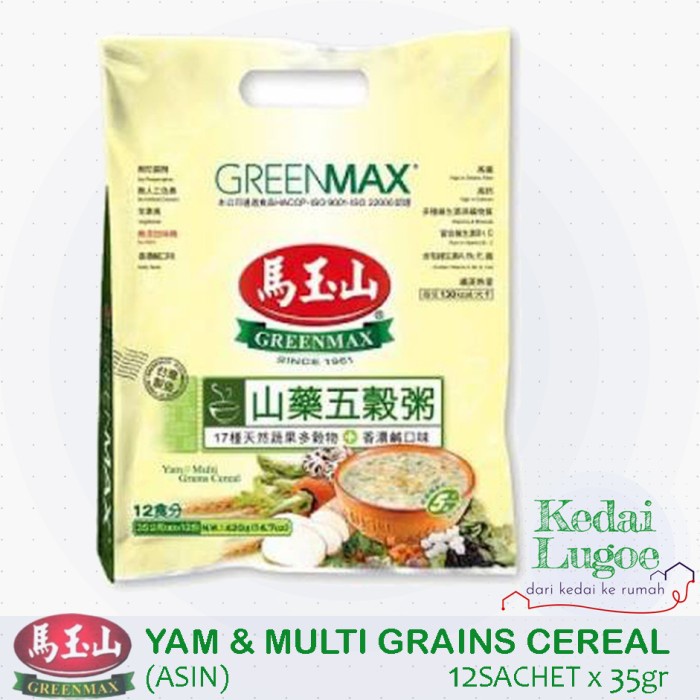 

Greenmax Yam & Multi Grains Cereal Multigrain 12 BUNGKUS x 35GR
