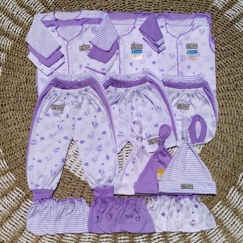 ISI 27 PCS Paket Hemat Baju Bayi SERI UNGU Paket Lengkap Bayi Baru Lahir Baju Newborn talitababywear