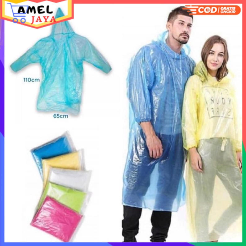Jas Hujan Darurat Sekali Pakai/Jas Hujan Plastik Sekali Pakai/Jas Hujan Plastik | ameljaya_grosir