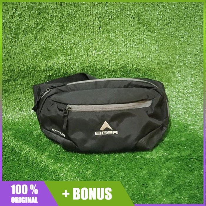 Tas Pinggang Eiger Basic Rattler Waist Bag Hitam Black 91000 3308 Ori