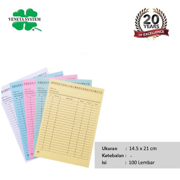 

Kartu Barang Kecil / Buku ukuran Kwarto F4 isi 100 Lembar - Biru Muda