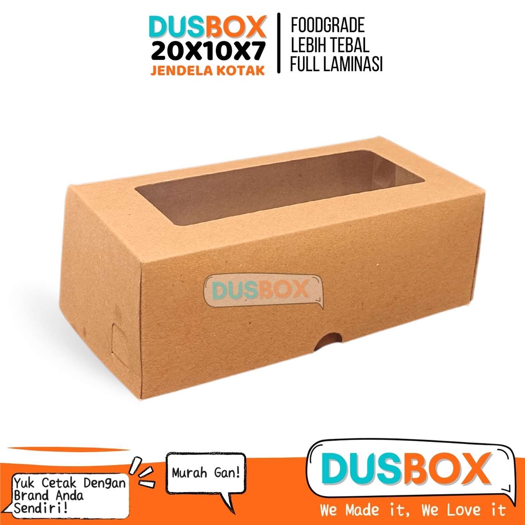 

Box 20x10x7 Laminasi Jendela / Box Bolu Gulung / Box Bomboloni / Box Brownies / Dus Bolu Gulung / Dus Bomboloni