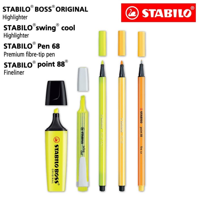 

[New] STABILO SET 5 - Yellow Kit / Highlighter Marker Pen / BOSS Swing Cool