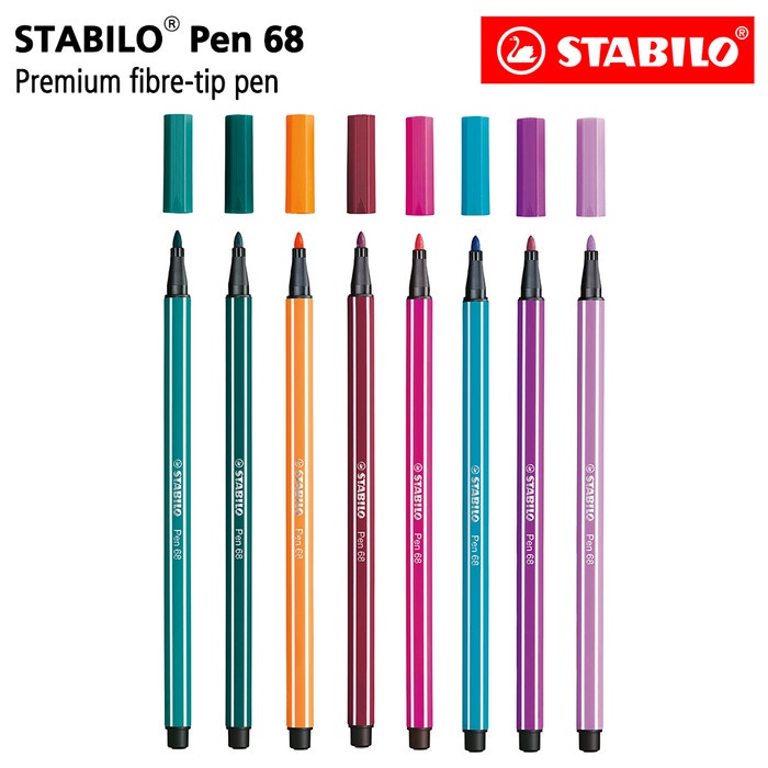 

[New] STABILO Set 8 - Pen 68 Green Orange Pink Purple Blue / hijau biru ungu