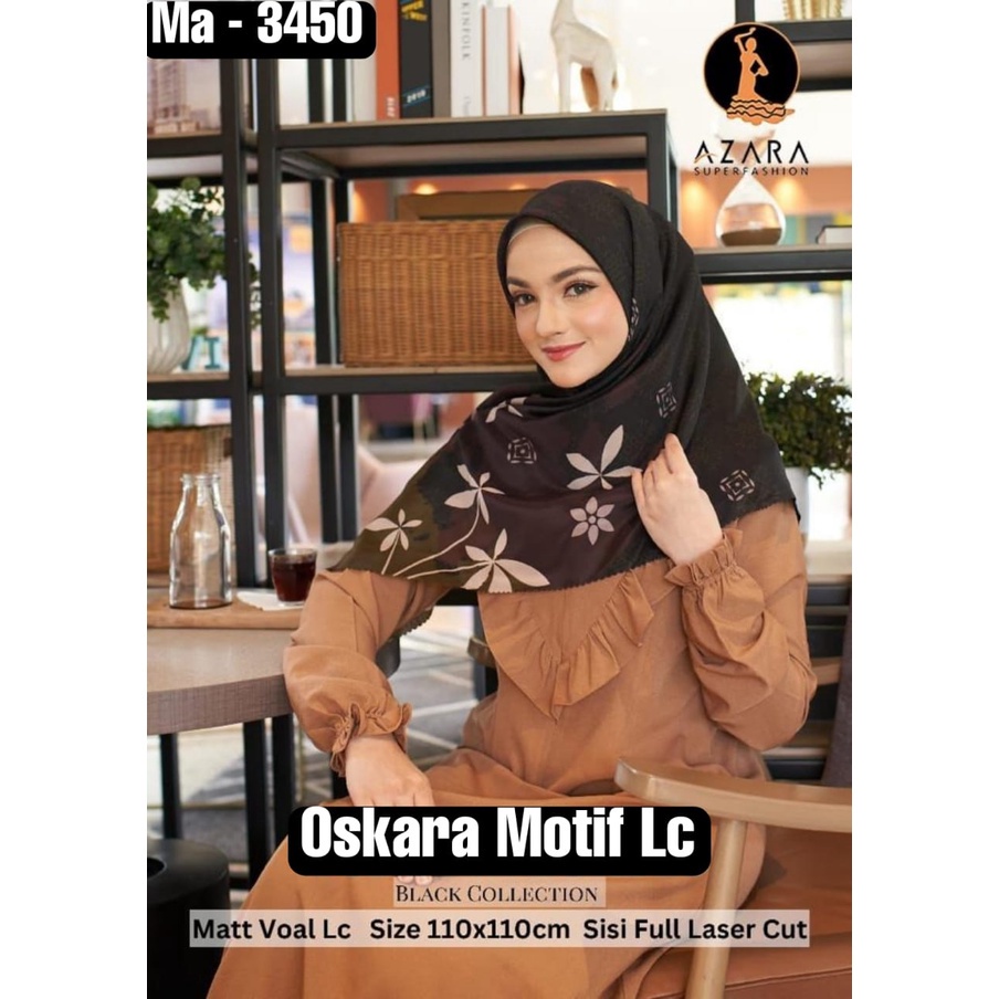 HIJAB MOTIF VOAL PREMIUM KHUSUS WARNA HITAM SEGIEMPAT TERBARU/JILBAB MOTIF SEGIEMPAT WARNA HITAM