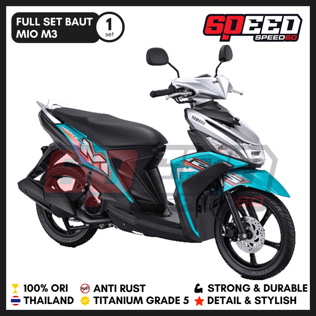 Baut Full Set Baut Yamaha Mio M3 Fino 125 Baut Titanium Grade 5 Probolt Thailand King Nut