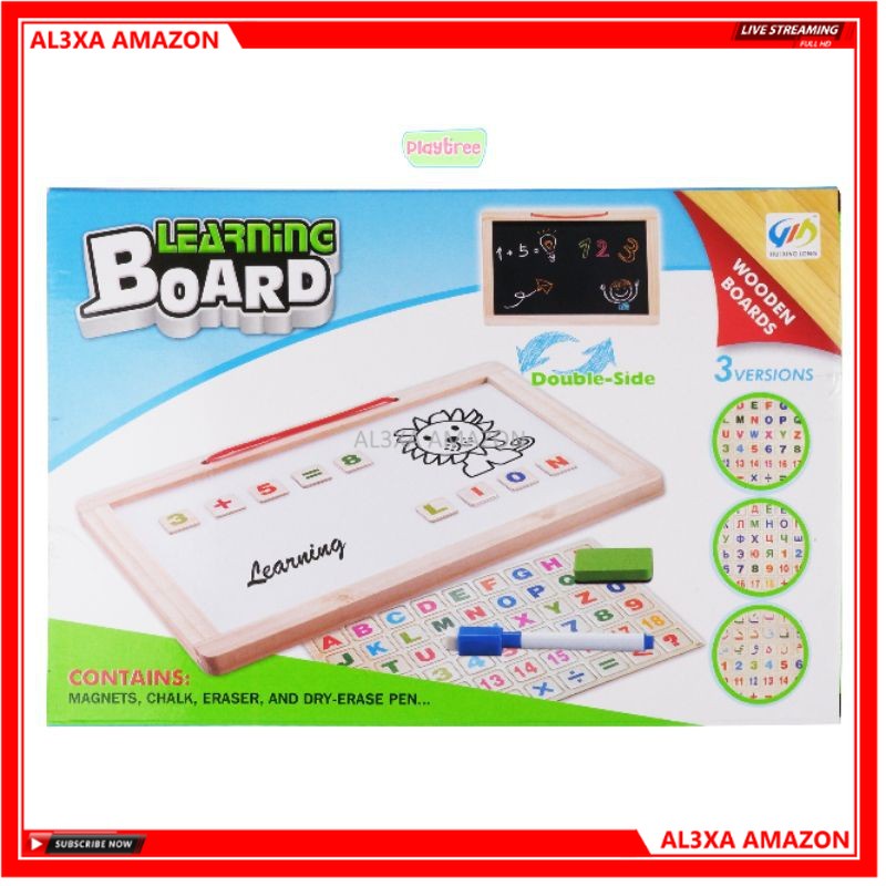 

Papan Tulis Double Side Black Board and White Board dengan Huruf Magnet dengan Spidol Learning Board