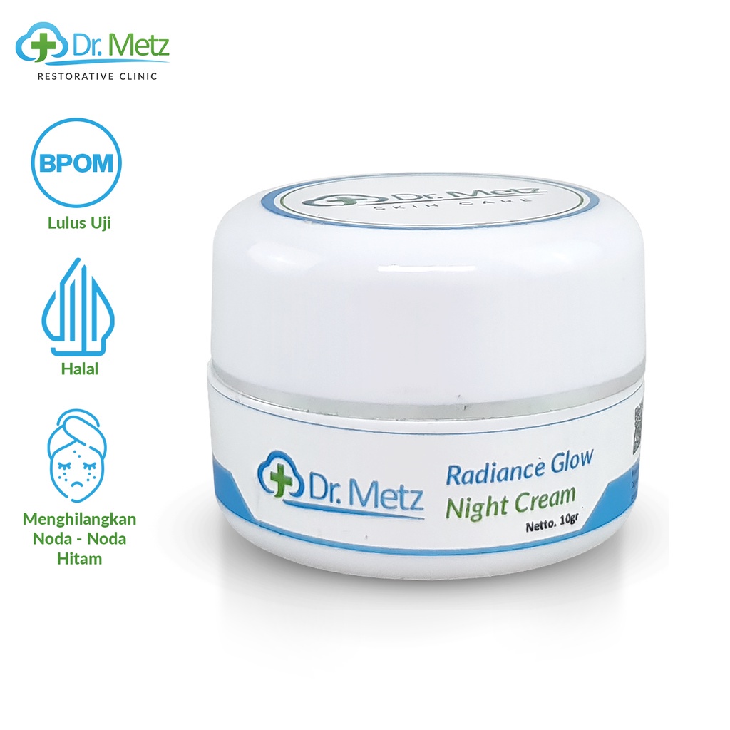 Krim Malam Untuk Mencerahkan - Dr Metz Skincare Radiance Glow Night Cream 10 gr