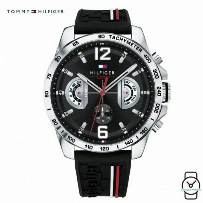 【COD】 Jam Tangan Pria - Jam Cowok - Arloji Tommy Hilfiger 1791473 1791474 Chronograph Rubber Men Wat