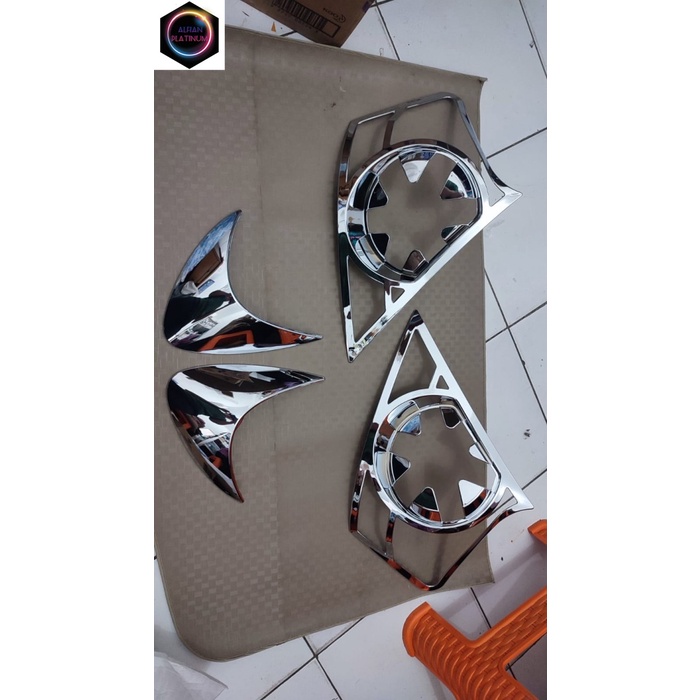 Paket Garnish Lampu Depan dan Lampu Belakang Chrome Brio 2012-2015 Old - Paket Otomotif aksesoris