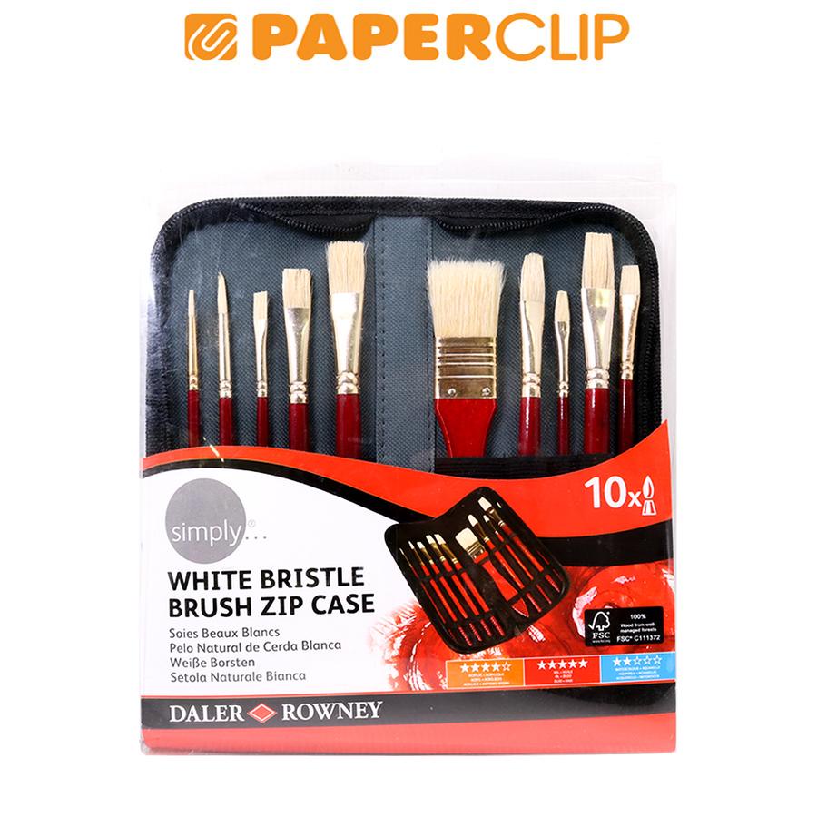 

KUAS LUKIS SIMPLY OIL COLOR WHITE BRISTLE SH 10 ZIPPER CASE