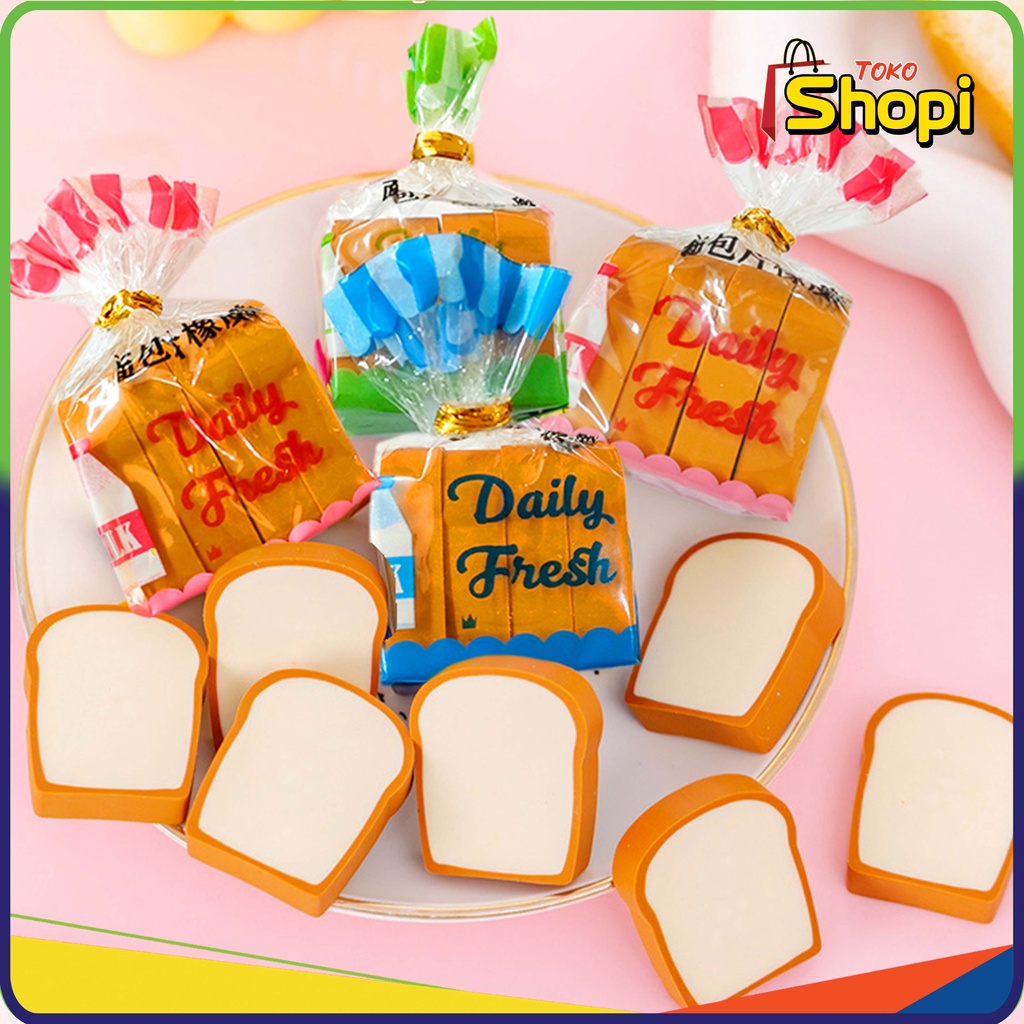 

♚ ♚Penghapus Pensil Karakter Roti Toast Bread Eraser