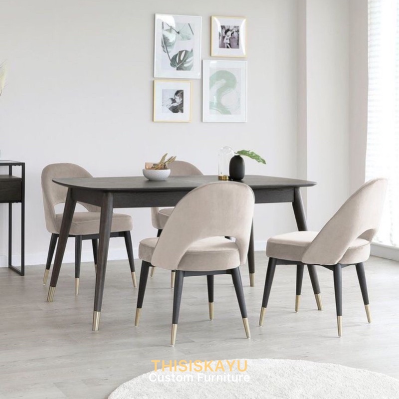 MEJA MAKAN SET KAYU ASLI SOLID KURSI SOFA ELEGANT | MEJA MAKAN SET MEWAH GAA RETRO VINTAGE ELEGANT |