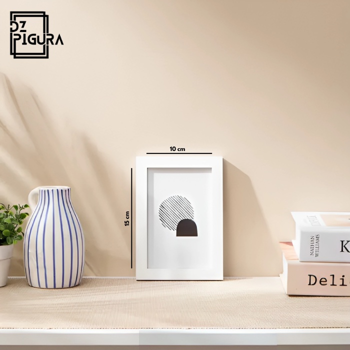 RR PIGURA Pigura 4R (plus kaca) 10x15CM Bingkai Foto Aesthetic Kayu Custom Cantik Dinding Duduk Emas