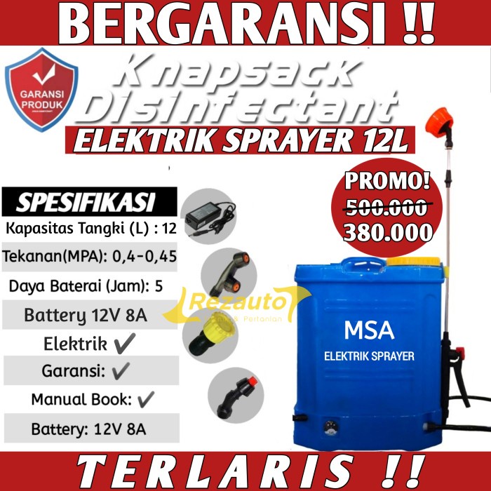 SPRAYER ELEKTRIK DISINFEKTAN ALAT SEMPROT TANAMAN HAMA 16LITER  - MANUAL SPRAYER