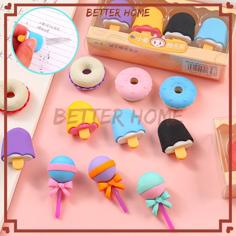 

Penghapus Pensil Model Ice Cream Donat Lolipop/penghapus lucu set/ Donut Ice Cream Penghapus