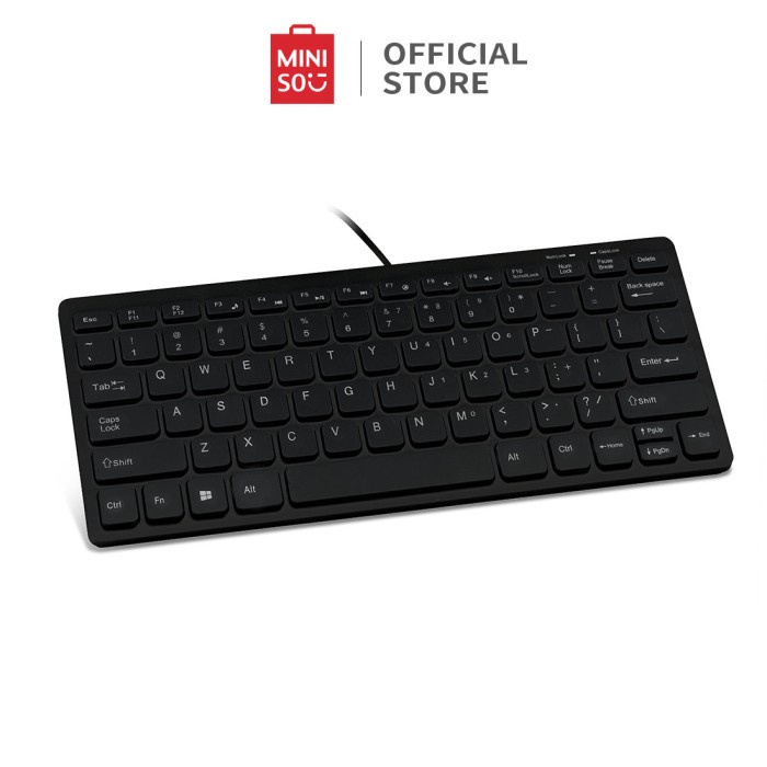 MINISO Keyboard Portabel Berkabel Mini untuk Laptop dengan Port USB - Putih
