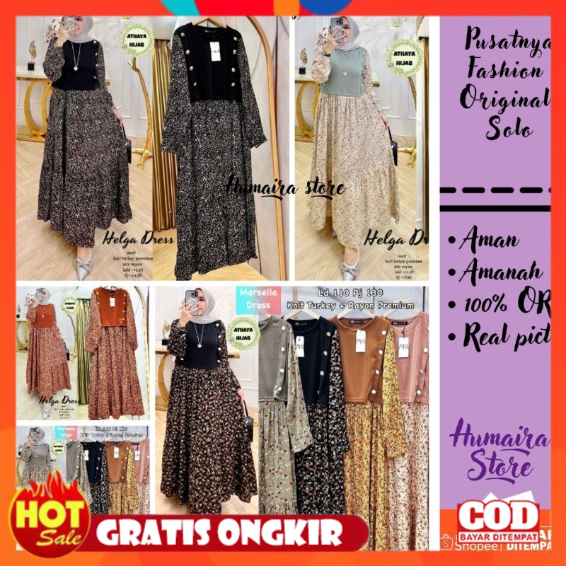 KAIN ADEM HALUS TEBAL / READY STOCK • MEILA MARSELLA HELGA DRESS CLEO MAXY ORI BY ATHAYA MARSELA FAS