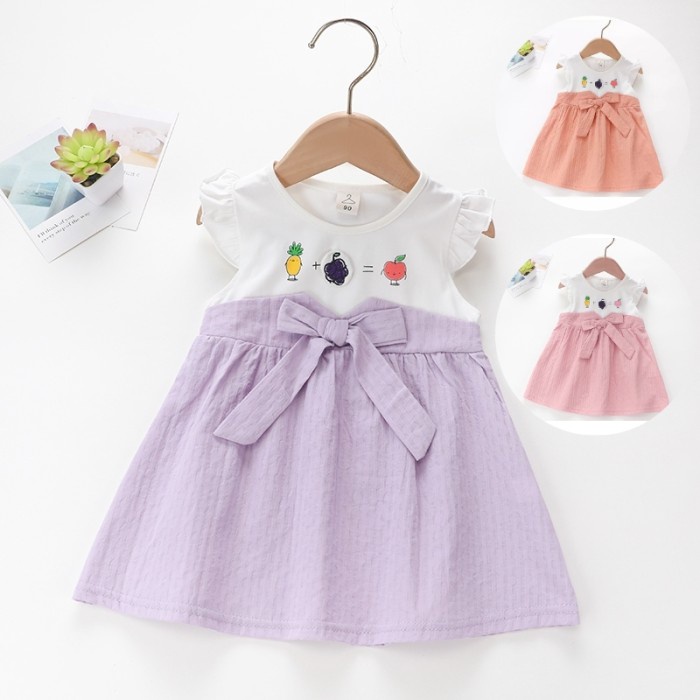 MURAH -Bayi - 2 Tahun Dress Anak Rao Lee | Gaun Korea Perempuan Impor Premium - Lilac, 6-12 Bulan- 1
