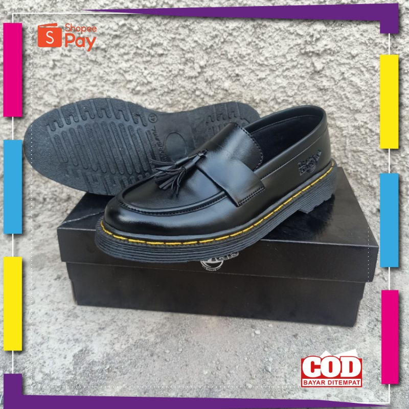 UKURAN SIZE 37 38 39 40 41 42 43 44 45 / sepatu Penny loafers  full black Docmart FREE BOX PRIA DAN 