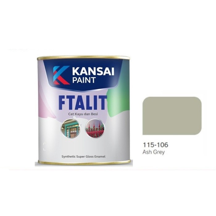 Cat Ftalit 106 Ash Grey Kansai 1 Ltr / Cat Kayu & Besi / Cat Abu