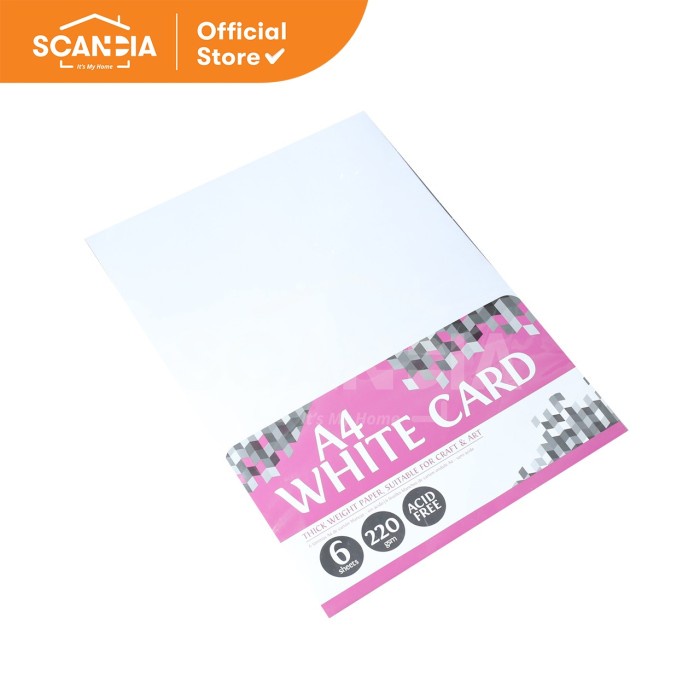

SCANDIA Kertas White Card A4 220 Gsm 6 Sheet White (QB0273)