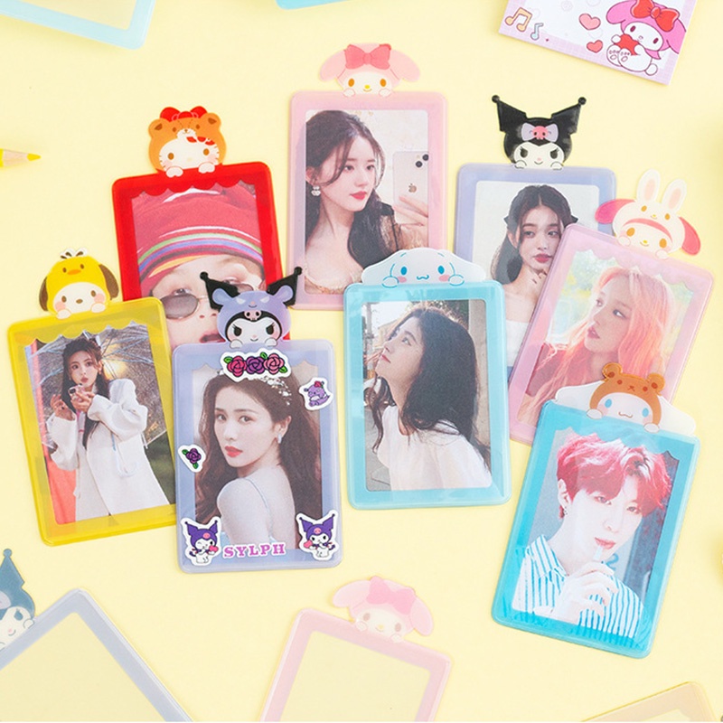

COD✨Tempat Kartu Transparan Kartun Kuromi Melody Pelindung Kartu Kecil