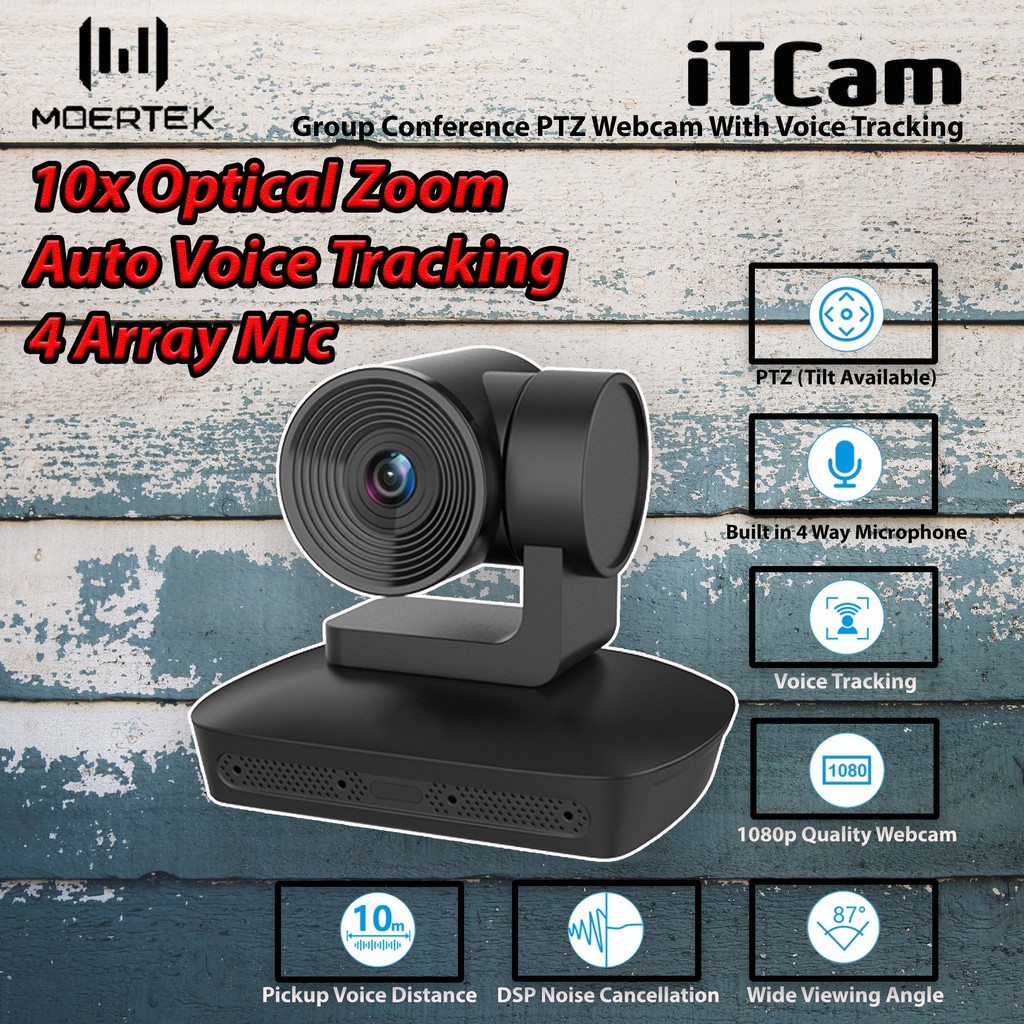 Video Conference Webcam 10x Optical Zoom PTZ Camera iTCAM With Microphone Zoom Meeting PTZ Camera