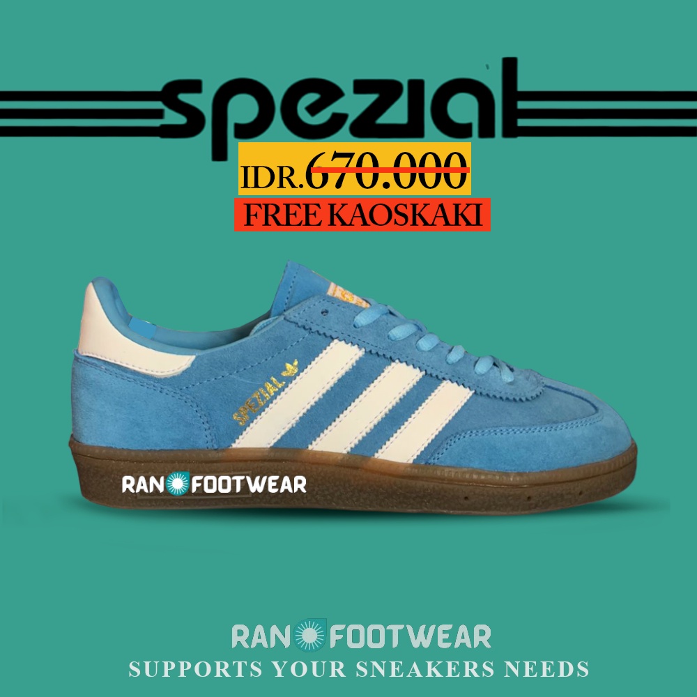 Sepatu Sneakers Casual Adi das Spezial Handball Ice Blue Premium 1:1 BNIB Full Tag Made In Cambodia 