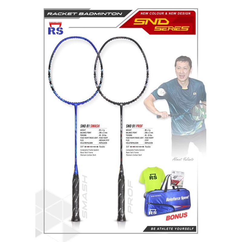 Raket Badminton RS SND 80 81 91 SMASH PROF Original