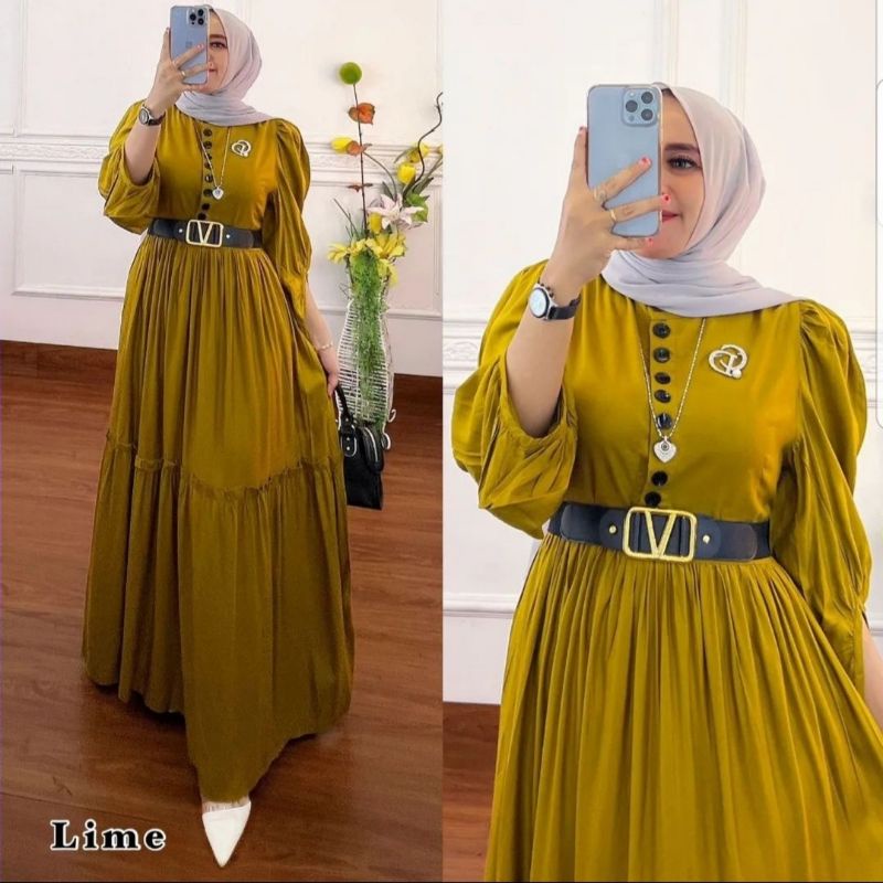 Baju Gamis Murah - DEANARA MIDI DRESS / MIDI DRESS / DENADA MIDI DRESS / GAMIS FASHION 2022 / GAMIS 