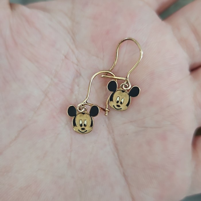 Anting anak disney mickey mouse ubs emas  375 lucu kado balita