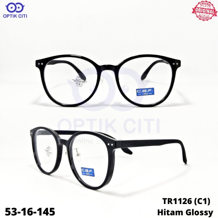 Frame Kacamata Pria Wanita Bulat CBF 1126 Original Ringan Lentur