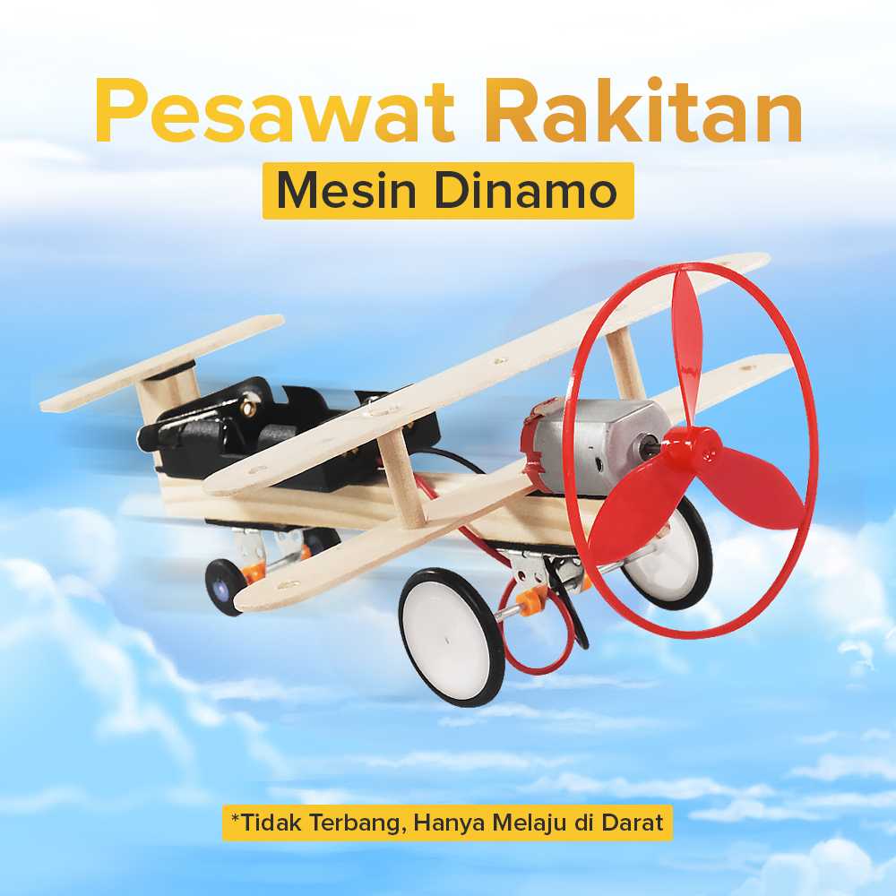 Mainan Elektronik Pesawat Rakitan Mesin Dinamo Mainan Edukatif Anak