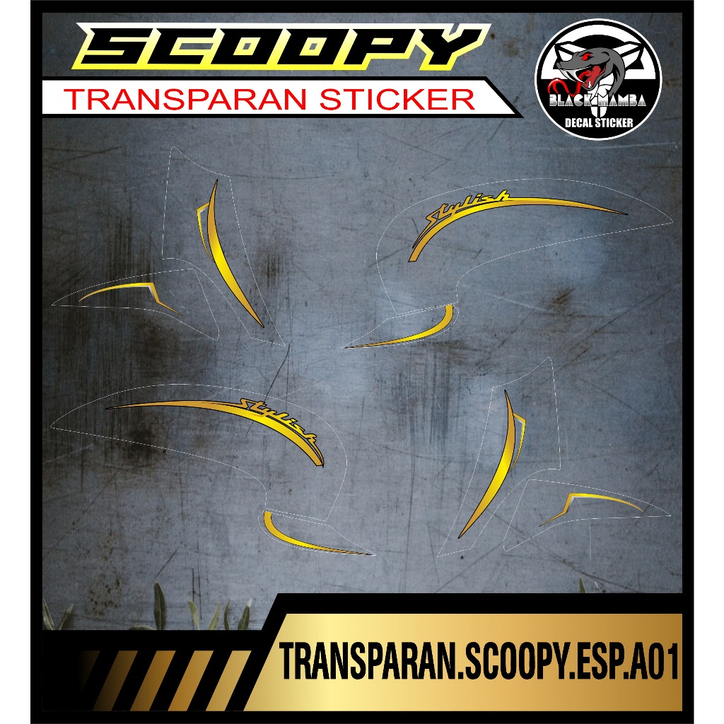 STRIPING TRANSPARAN  SCOOPY ESP  NEW STICKER TRANSPARAN LIS LIST HONDA SCOOPY ESP  CODE A01