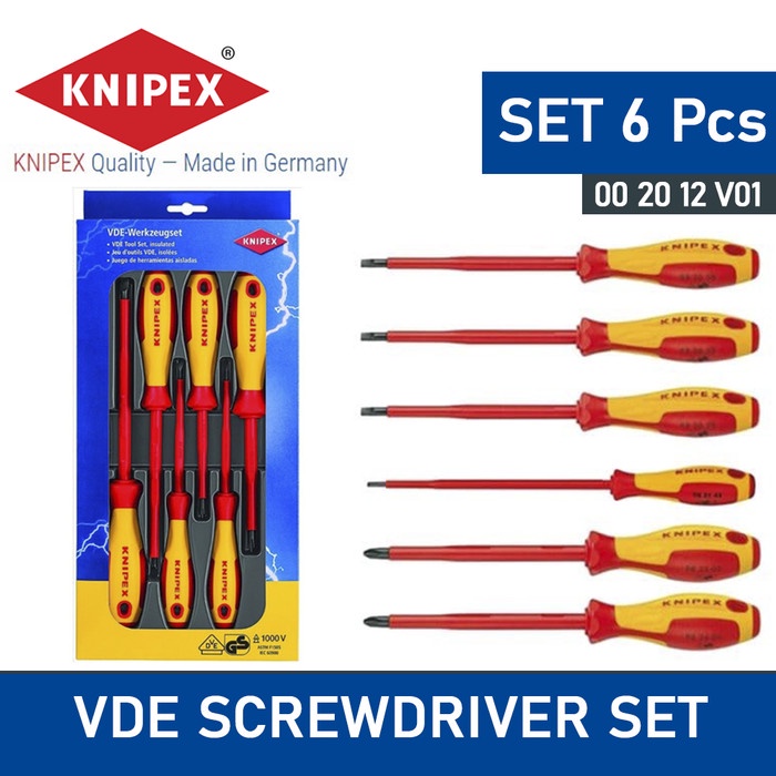 KNIPEX Obeng Listrik Set Screwdriver Set VDE 00 20 12 V01