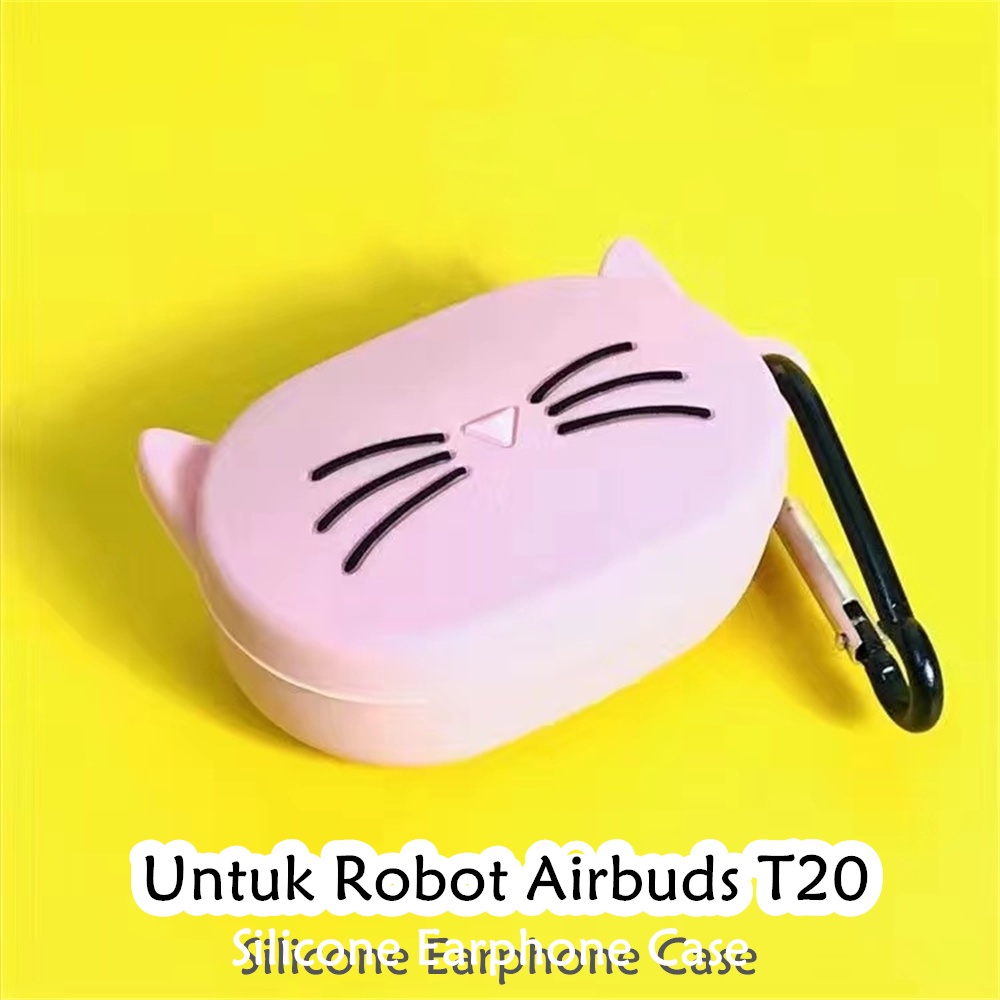 Parity Untuk Robot Airbuds T20 Case Kartun Beruang kue Soft Silicone Earphone Case Cover