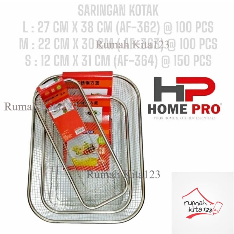 Saringan Kotak Nampan Stainless Tirisan Minyak Gorengan Home Pro HP