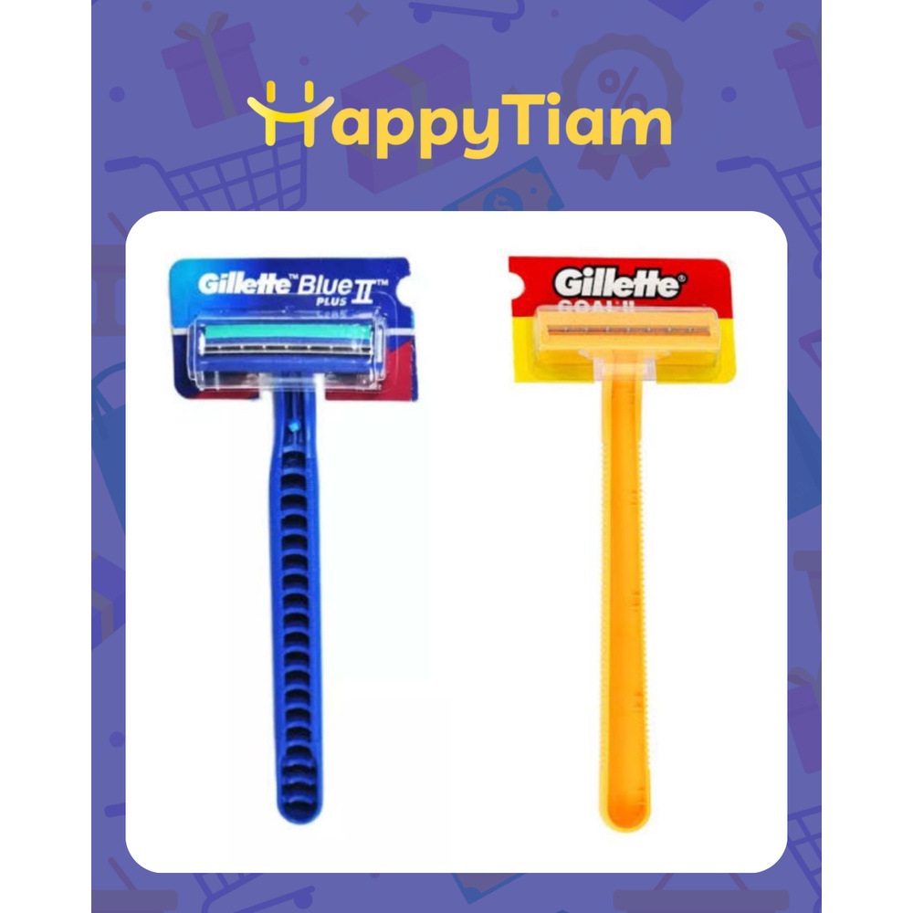 GILLETTE GOAL 2 KUNING ORI ALAT CUKUR PISAU SILET KUNING BIRU FLEXI BLUE YELLOW