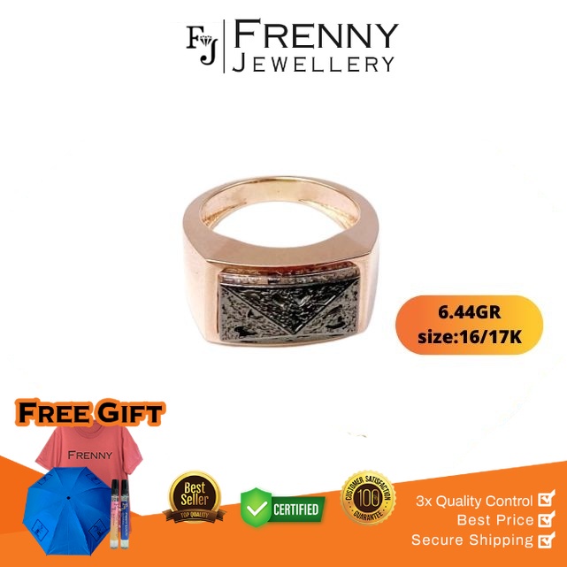 Cincin Emas Rose Gold Lavani Hitam 17K Frenny Jewellery