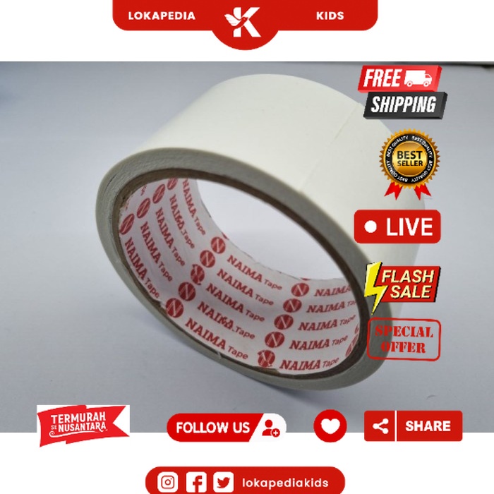 

Double tape 45mm x 10 Yard / Dobel Tip 2 Inch Murah / Dabel Tip 45 mm