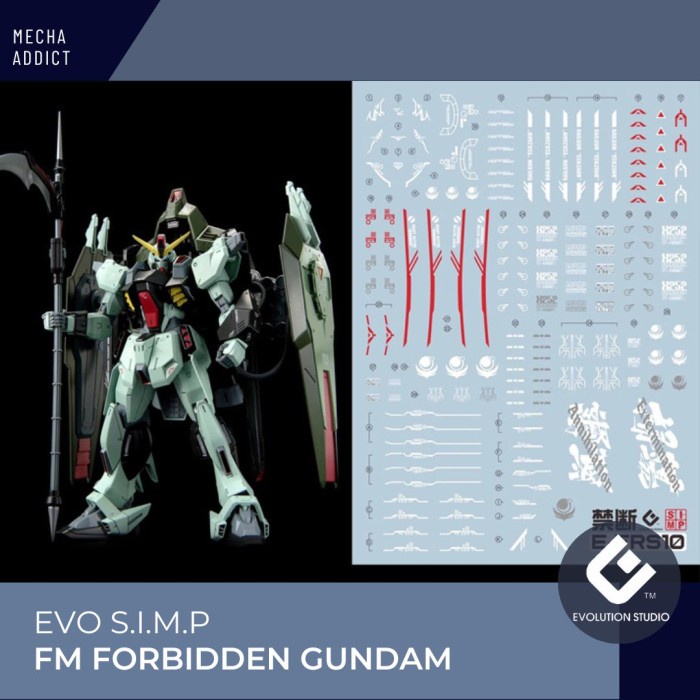 Water Slide Decal FM Forbidden Gundam by EVO SIMP - Fluorescent
