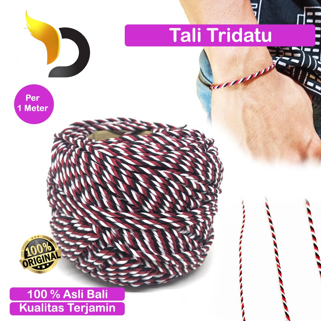 Tali Tridatu 1 mm 1,5 mm 2 mm Benang Tridadu Bahan Membuat Gelang Asli Tali Dekorasi Kerajinan DIY T