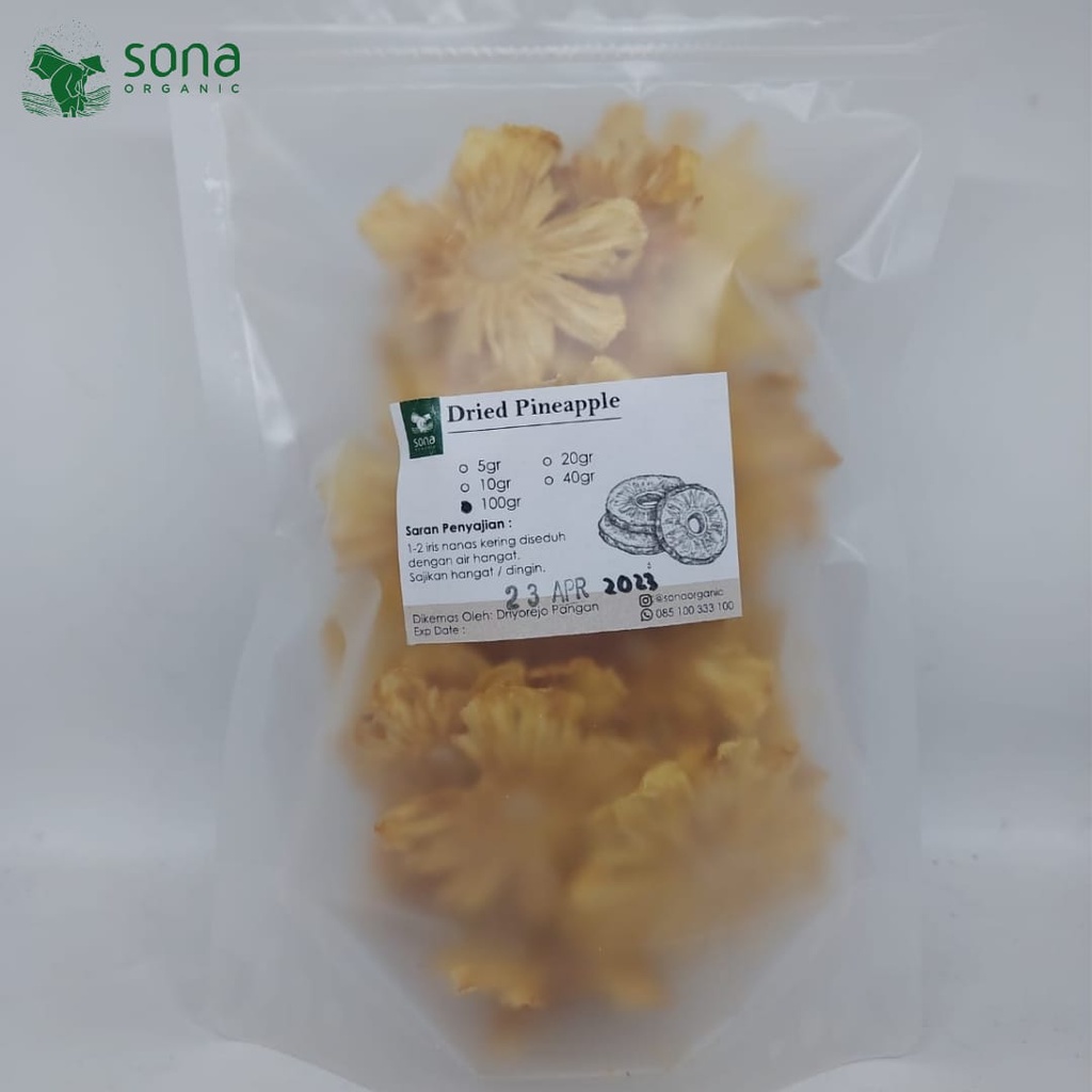 

Dried Pineapple 100 gr - Nanas Kering - Nanas Kering Iris - Sona