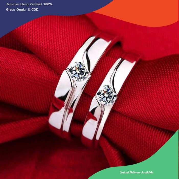 Cincin Nikah Couple Emas Putih – Model Polos Simple Terlaris