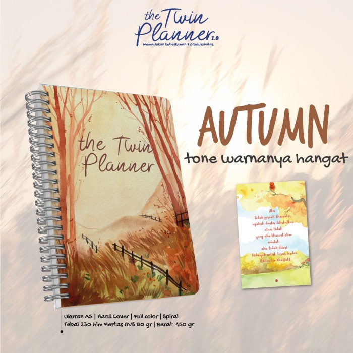 

Buku Agenda Muslimah Twin Planner 2.0 Beli 1 Dapat 5 - Autumn