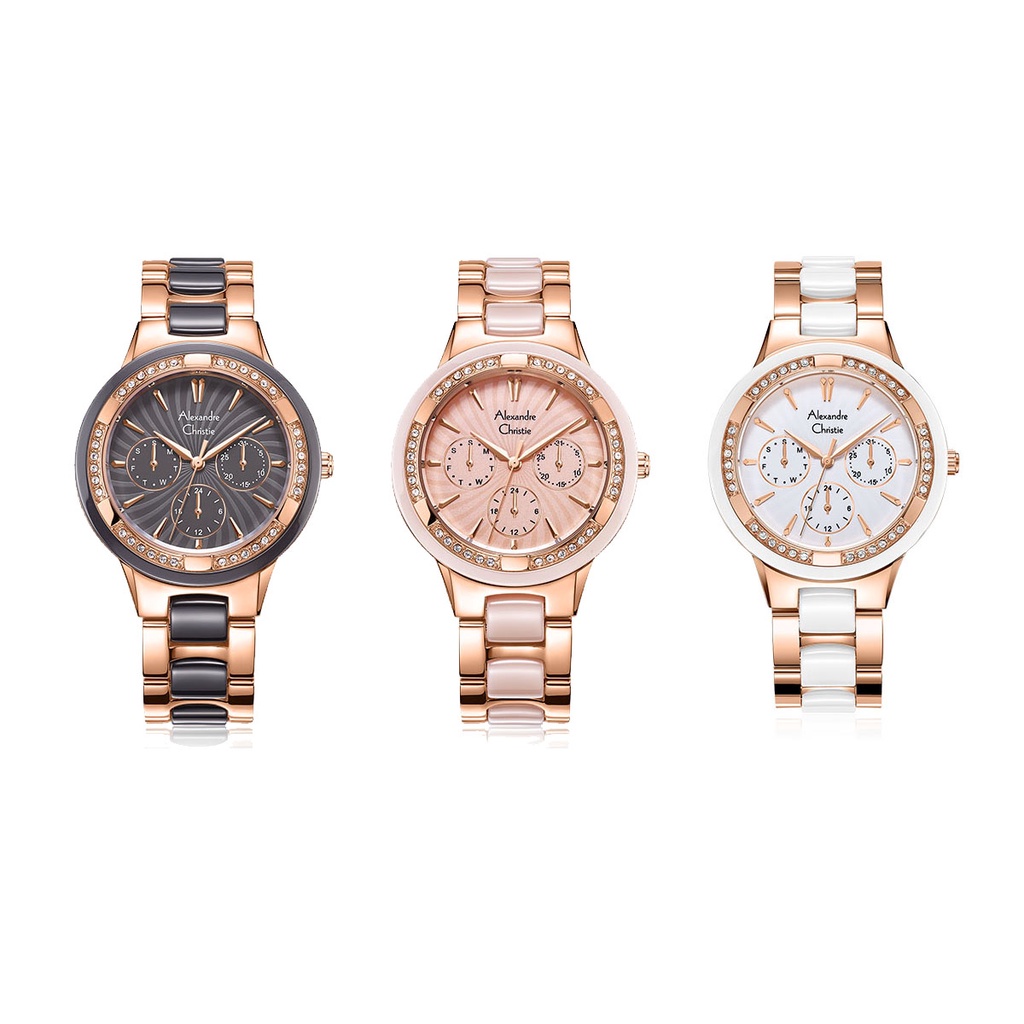 Alexandre Christie Ac 2299 / Ac2299 Keramik Jam Tangan Wanita Original Garansi