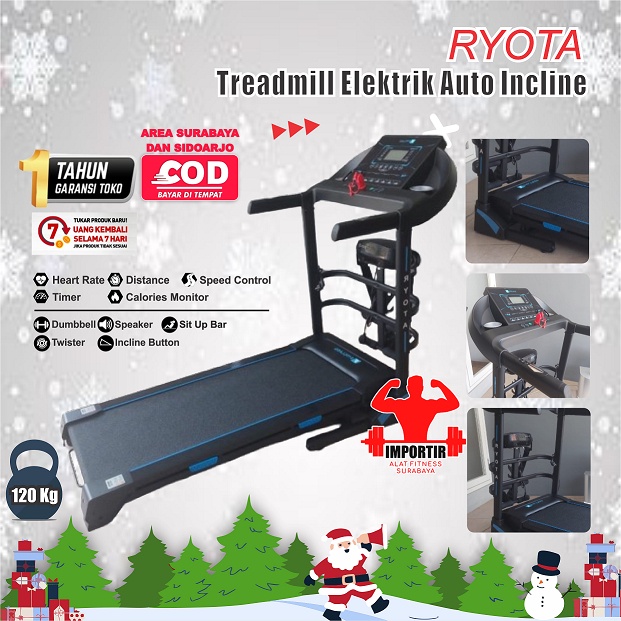 Alat Olahraga Treadmill Elektrik Ryota Alat fitness Lari