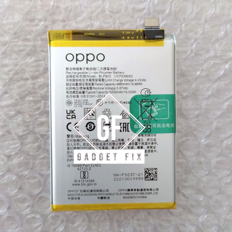 COD Baterai Batre Oppo BLP923 Original HP Oppo A77S CPH2473 Battery Batrei Tanam Opo A77S