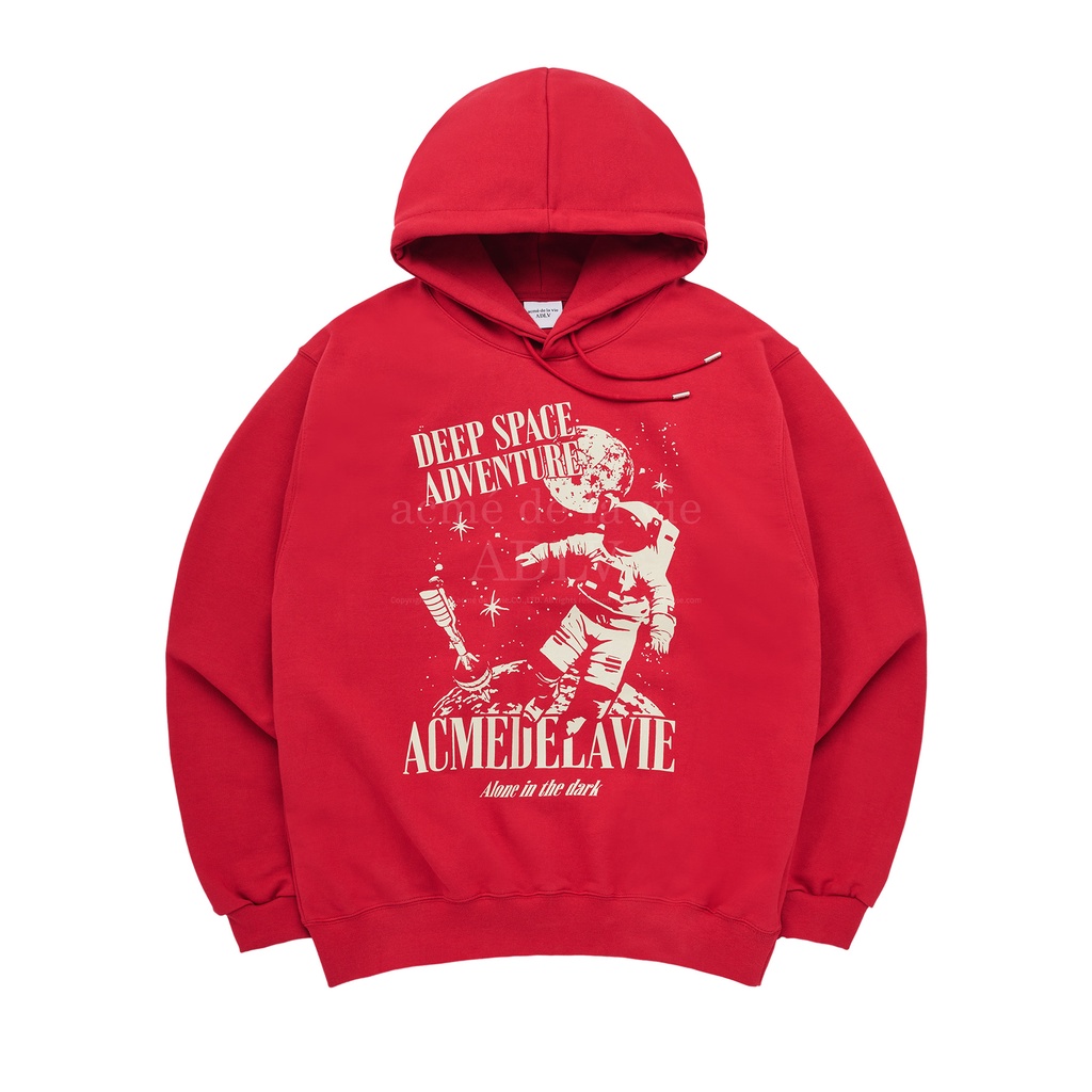 [ADLV] Astronaut Adventure Hoodie Red - Hoodie Oversized Fit Unisex acme de la vie